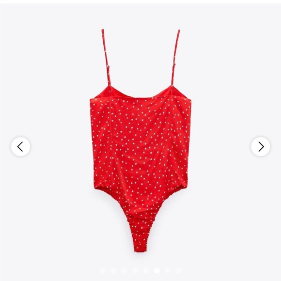 Zara red bodysuit w/ white stars - Picture 11 of 12